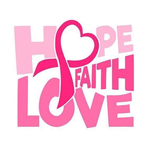 Hope Faith Love pink cancer logo
