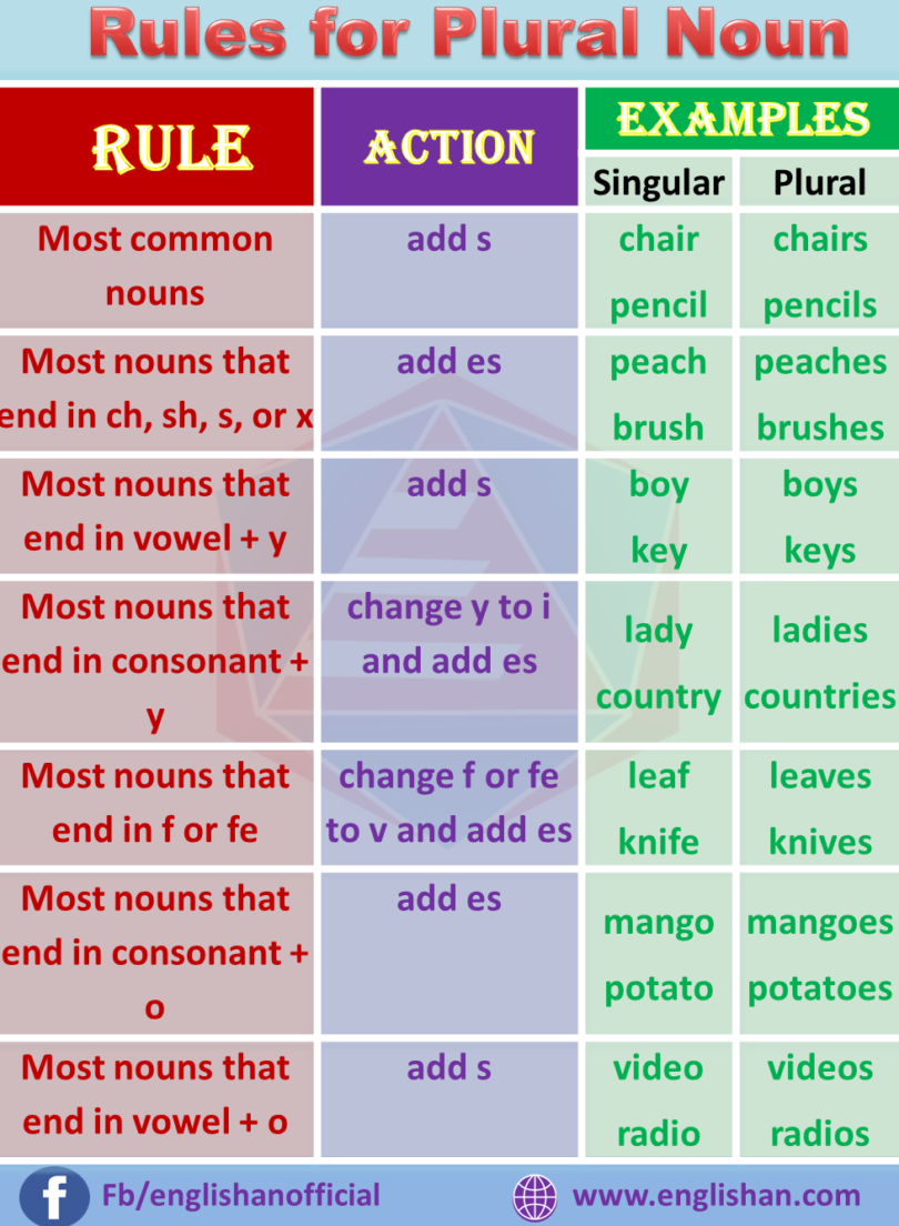 Regular Plural Noun Rules Let S Quiz