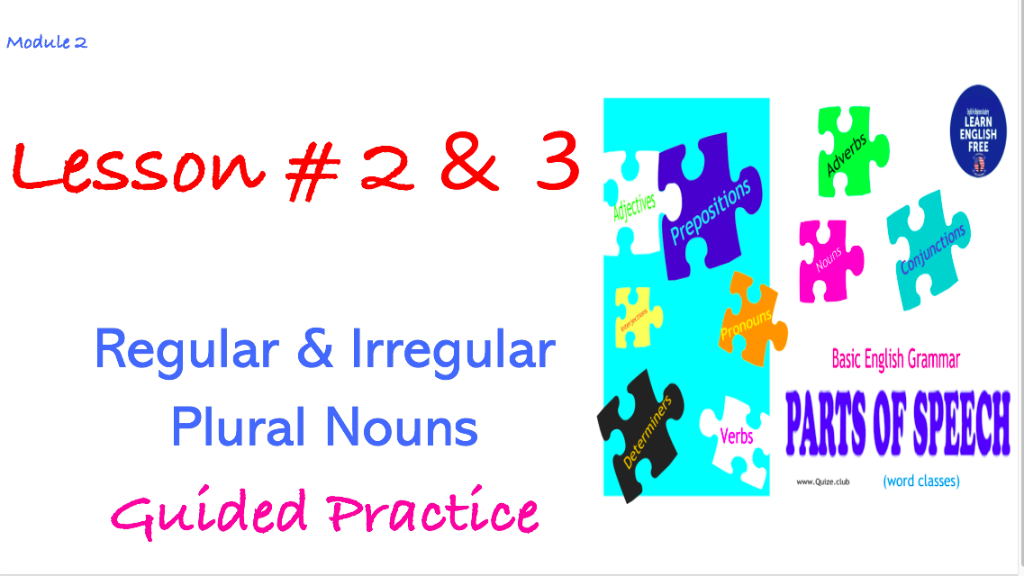 Regular & Irregular Plural Nouns Guided Practice - Lets Quiz